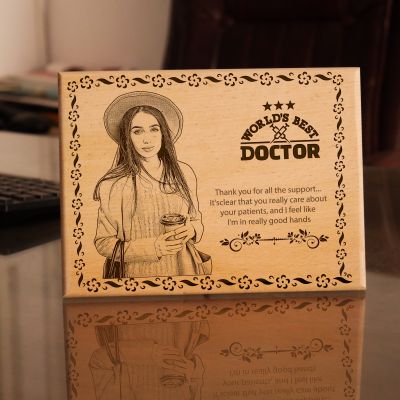 Personalized World Best Doctor Wooden Plaque | Thankyou Gift for Doctor